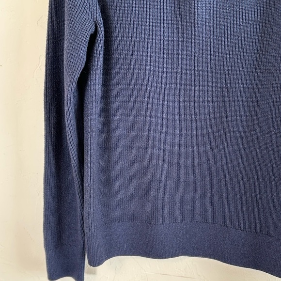 Banana Republic Men's/Unisex Blue Half-Zip Sweater with Elbow Patches Sz S - Picture 3 of 10